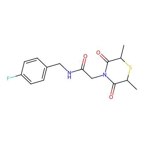 2-(2,6-dimethyl-3,5-dioxothiomorpholin-4-yl)-N-[(4-fluorophenyl)methyl]acetamide structure