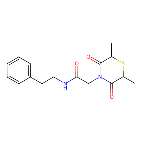 2-(2,6-dimethyl-3,5-dioxothiomorpholin-4-yl)-N-(2-phenylethyl)acetamide structure
