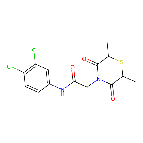 N-(3,4-dichlorophenyl)-2-(2,6-dimethyl-3,5-dioxothiomorpholin-4-yl)acetamide structure