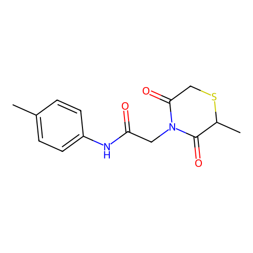 2-(2-methyl-3,5-dioxothiomorpholino)-N-(p-tolyl)acetamide structure