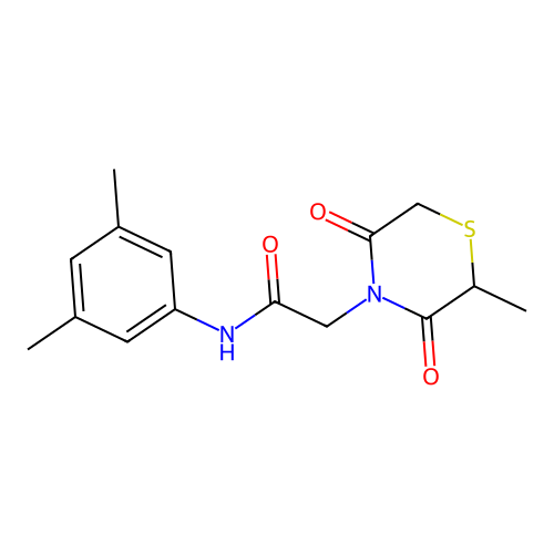 N-(3,5-dimethylphenyl)-2-(2-methyl-3,5-dioxothiomorpholin-4-yl)acetamide structure