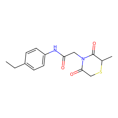N-(4-ethylphenyl)-2-(2-methyl-3,5-dioxothiomorpholin-4-yl)acetamide structure