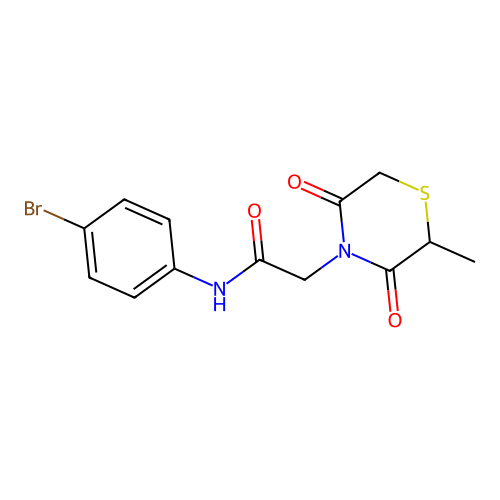 N-(4-bromophenyl)-2-(2-methyl-3,5-dioxothiomorpholin-4-yl)acetamide structure