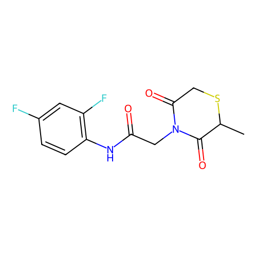 N-(2,4-difluorophenyl)-2-(2-methyl-3,5-dioxothiomorpholin-4-yl)acetamide structure