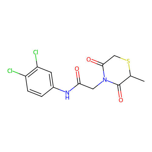 N-(3,4-dichlorophenyl)-2-(2-methyl-3,5-dioxothiomorpholin-4-yl)acetamide structure