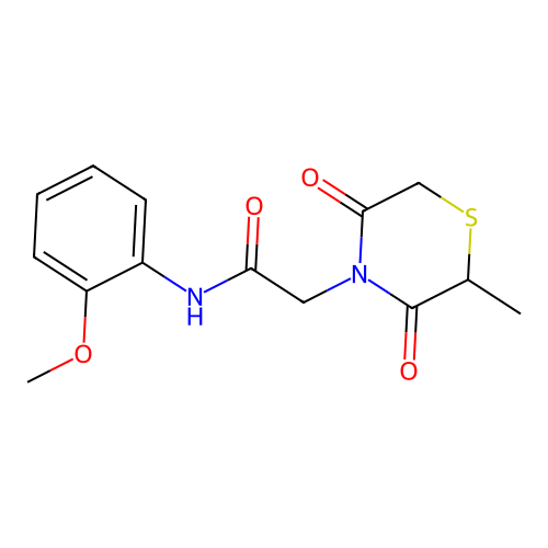 N-(2-methoxyphenyl)-2-(2-methyl-3,5-dioxothiomorpholin-4-yl)acetamide structure