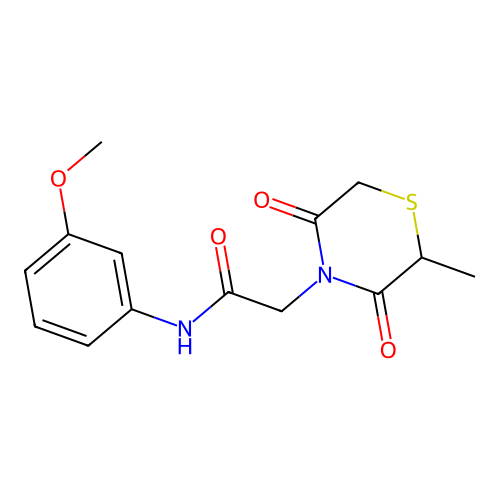 N-(3-methoxyphenyl)-2-(2-methyl-3,5-dioxothiomorpholin-4-yl)acetamide structure