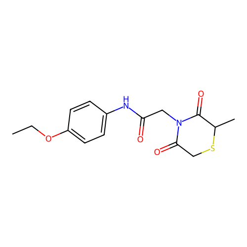 N-(4-ethoxyphenyl)-2-(2-methyl-3,5-dioxothiomorpholin-4-yl)acetamide structure