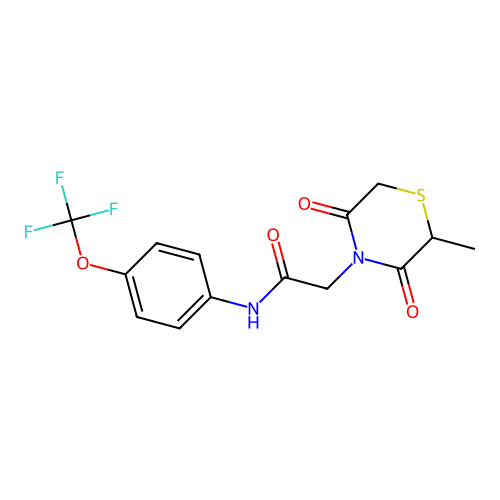 2-(2-methyl-3,5-dioxothiomorpholin-4-yl)-N-[4-(trifluoromethoxy)phenyl]acetamide structure