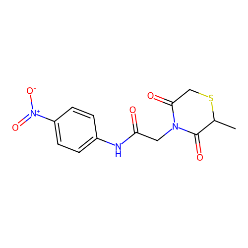 2-(2-methyl-3,5-dioxothiomorpholin-4-yl)-N-(4-nitrophenyl)acetamide structure