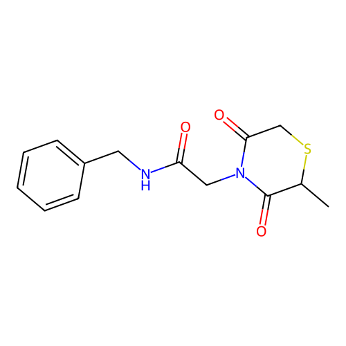 N-benzyl-2-(2-methyl-3,5-dioxothiomorpholin-4-yl)acetamide structure