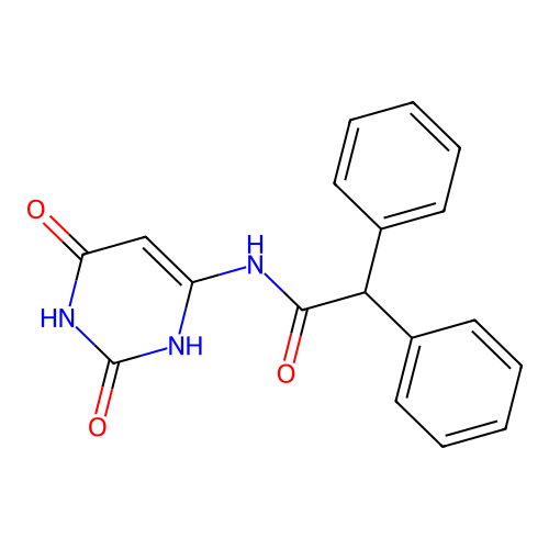 N-(2,6-dioxo-1,2,3,6-tetrahydropyrimidin-4-yl)-2,2-diphenylacetamide structure