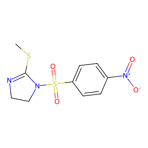 2-Methylsulfanyl-1-(4-nitrophenyl)sulfonyl-4,5-dihydroimidazole structure