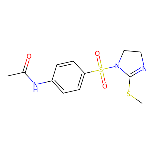 N-(4-((2-(methylthio)-4,5-dihydro-1H-imidazol-1-yl)sulfonyl)phenyl)acetamide structure