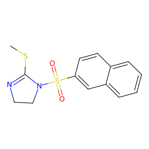 2-(methylthio)-1-(naphthalen-2-ylsulfonyl)-4,5-dihydro-1H-imidazole structure