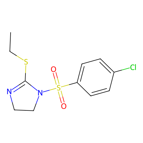 1-(4-Chlorophenyl)sulfonyl-2-ethylsulfanyl-4,5-dihydroimidazole structure