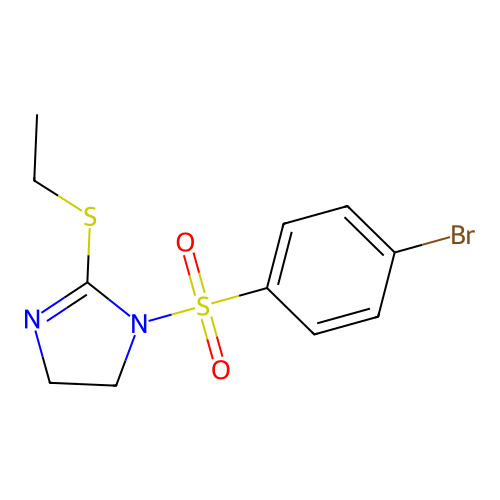 1-((4-bromophenyl)sulfonyl)-2-(ethylthio)-4,5-dihydro-1H-imidazole structure