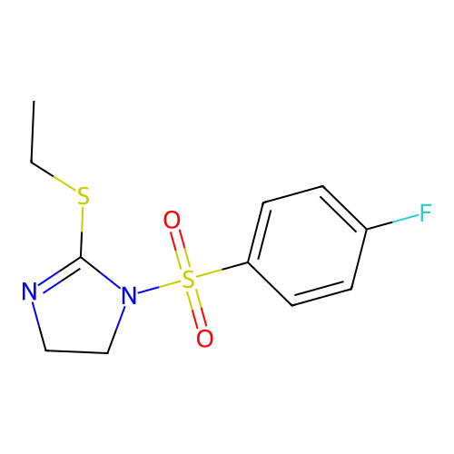 2-(ethylthio)-1-((4-fluorophenyl)sulfonyl)-4,5-dihydro-1H-imidazole structure