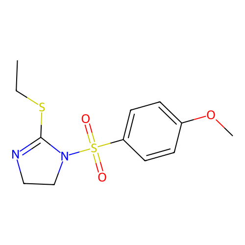 2-(ethylthio)-1-((4-methoxyphenyl)sulfonyl)-4,5-dihydro-1H-imidazole structure