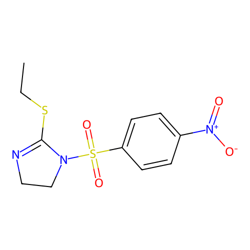 2-Ethylsulfanyl-1-(4-nitrophenyl)sulfonyl-4,5-dihydroimidazole structure