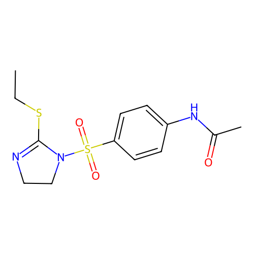 N-[4-[(2-ethylsulfanyl-4,5-dihydroimidazol-1-yl)sulfonyl]phenyl]acetamide structure