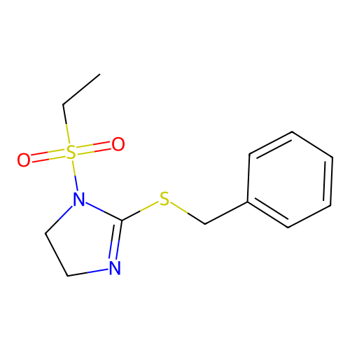 2-(benzylthio)-1-(ethylsulfonyl)-4,5-dihydro-1H-imidazole structure