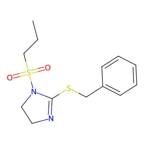 2-Benzylsulfanyl-1-propylsulfonyl-4,5-dihydroimidazole structure