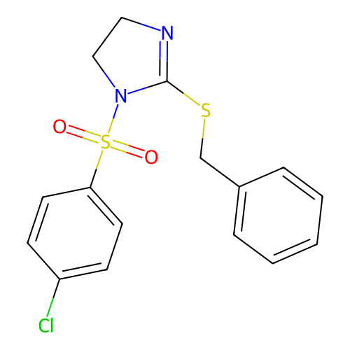 2-Benzylsulfanyl-1-(4-chlorophenyl)sulfonyl-4,5-dihydroimidazole structure