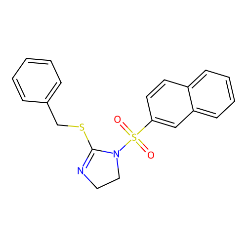 2-Benzylsulfanyl-1-naphthalen-2-ylsulfonyl-4,5-dihydroimidazole structure