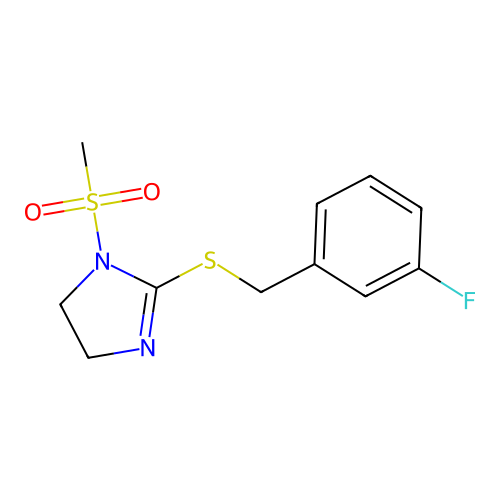 2-[(3-Fluorophenyl)methylsulfanyl]-1-methylsulfonyl-4,5-dihydroimidazole structure