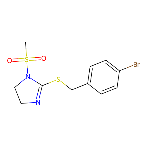 2-[(4-Bromophenyl)methylsulfanyl]-1-methylsulfonyl-4,5-dihydroimidazole structure