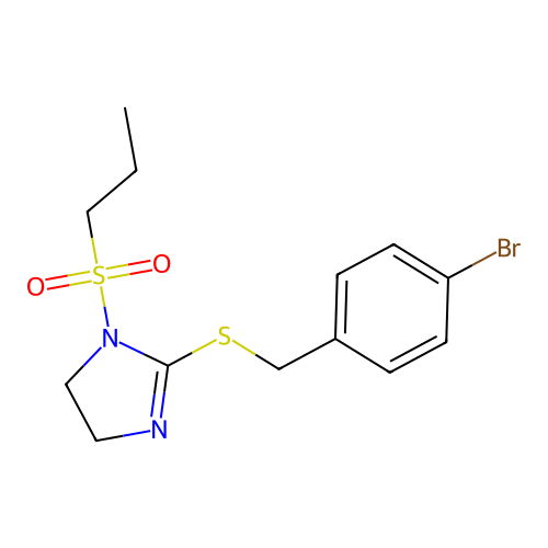 2-((4-bromobenzyl)thio)-1-(propylsulfonyl)-4,5-dihydro-1H-imidazole structure