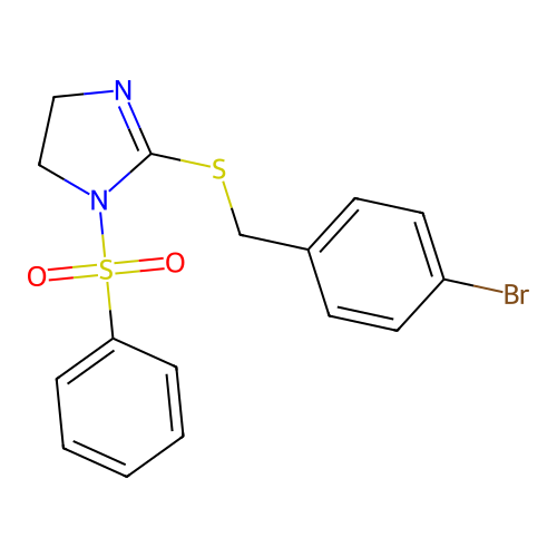 1-(Benzenesulfonyl)-2-[(4-bromophenyl)methylsulfanyl]-4,5-dihydroimidazole structure