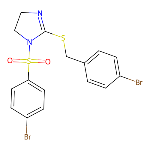 2-[(4-Bromophenyl)methylsulfanyl]-1-(4-bromophenyl)sulfonyl-4,5-dihydroimidazole structure