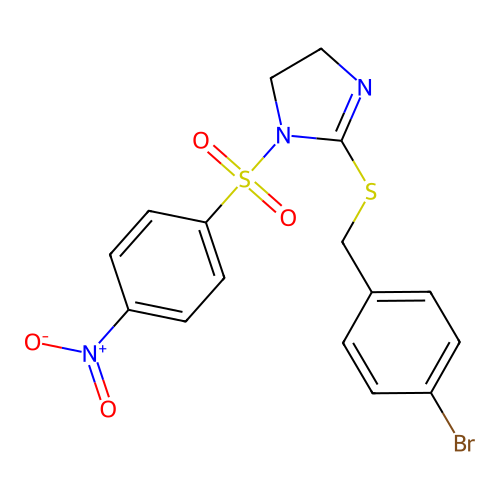 2-[(4-Bromophenyl)methylsulfanyl]-1-(4-nitrophenyl)sulfonyl-4,5-dihydroimidazole structure