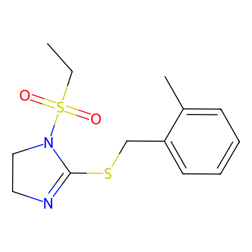 1-Ethylsulfonyl-2-[(2-methylphenyl)methylsulfanyl]-4,5-dihydroimidazole structure