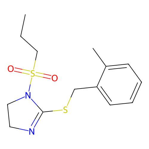 2-[(2-Methylphenyl)methylsulfanyl]-1-propylsulfonyl-4,5-dihydroimidazole structure