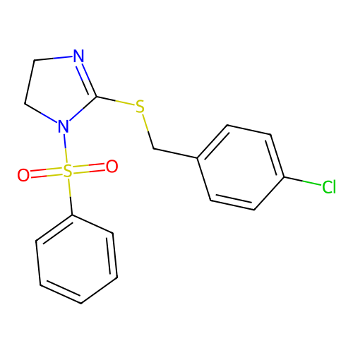 1-(Benzenesulfonyl)-2-[(4-chlorophenyl)methylsulfanyl]-4,5-dihydroimidazole structure