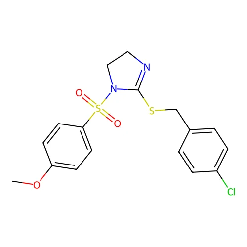 2-[(4-氯苯基)甲硫基]-1-(4-甲氧基苯基)磺酰基-4,5-二氢咪唑 structure