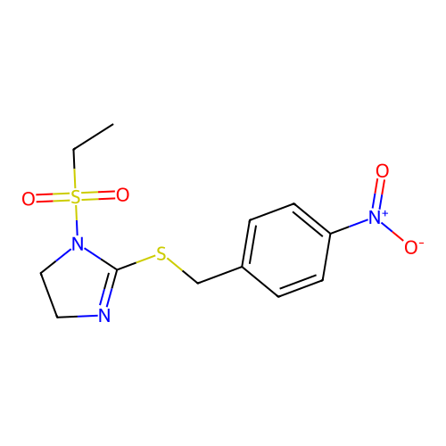 1-Ethylsulfonyl-2-[(4-nitrophenyl)methylsulfanyl]-4,5-dihydroimidazole structure