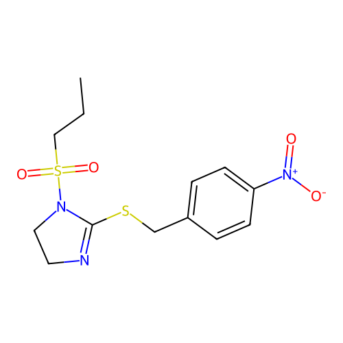 2-[(4-Nitrophenyl)methylsulfanyl]-1-propylsulfonyl-4,5-dihydroimidazole structure