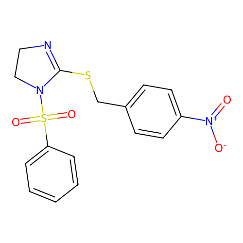 1-(Benzenesulfonyl)-2-[(4-nitrophenyl)methylsulfanyl]-4,5-dihydroimidazole structure