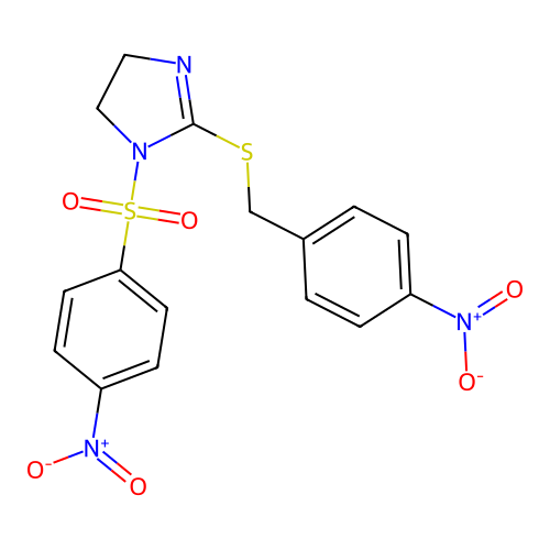 2-[(4-Nitrophenyl)methylsulfanyl]-1-(4-nitrophenyl)sulfonyl-4,5-dihydroimidazole structure