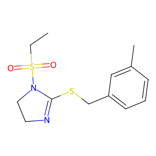 1-Ethylsulfonyl-2-[(3-methylphenyl)methylsulfanyl]-4,5-dihydroimidazole structure