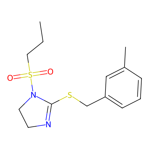 2-[(3-Methylphenyl)methylsulfanyl]-1-propylsulfonyl-4,5-dihydroimidazole structure