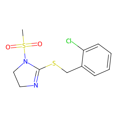 2-[(2-Chlorophenyl)methylsulfanyl]-1-methylsulfonyl-4,5-dihydroimidazole structure
