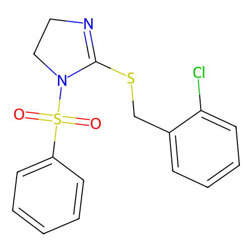 1-(Benzenesulfonyl)-2-[(2-chlorophenyl)methylsulfanyl]-4,5-dihydroimidazole structure