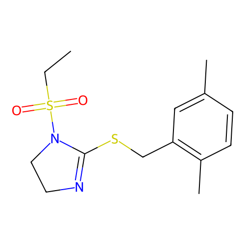 2-[(2,5-Dimethylphenyl)methylsulfanyl]-1-ethylsulfonyl-4,5-dihydroimidazole structure