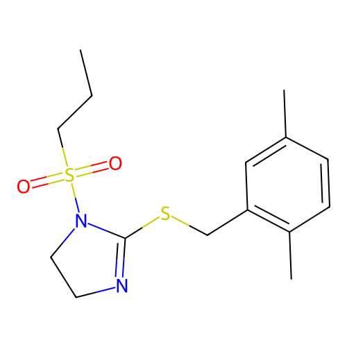 2-[(2,5-Dimethylphenyl)methylsulfanyl]-1-propylsulfonyl-4,5-dihydroimidazole structure