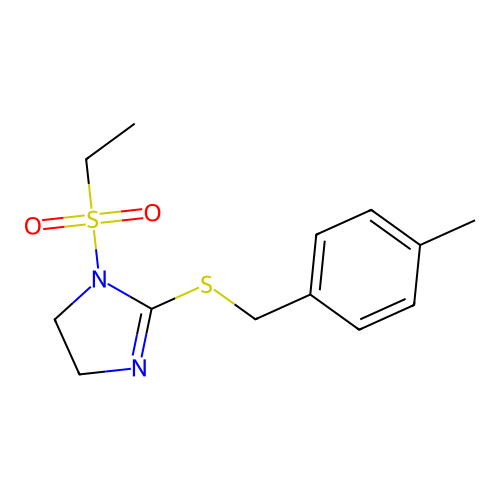 1-(ethylsulfonyl)-2-((4-methylbenzyl)thio)-4,5-dihydro-1H-imidazole structure